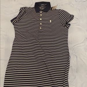 Blue/white collard polo T-shirt dress